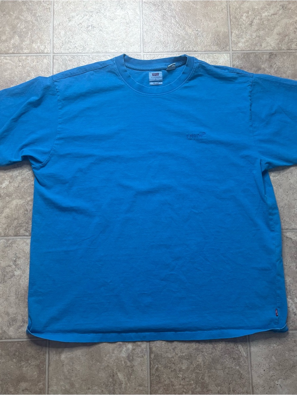 Levi's Short-Sleeve Crew Tee — Turquoise Blue